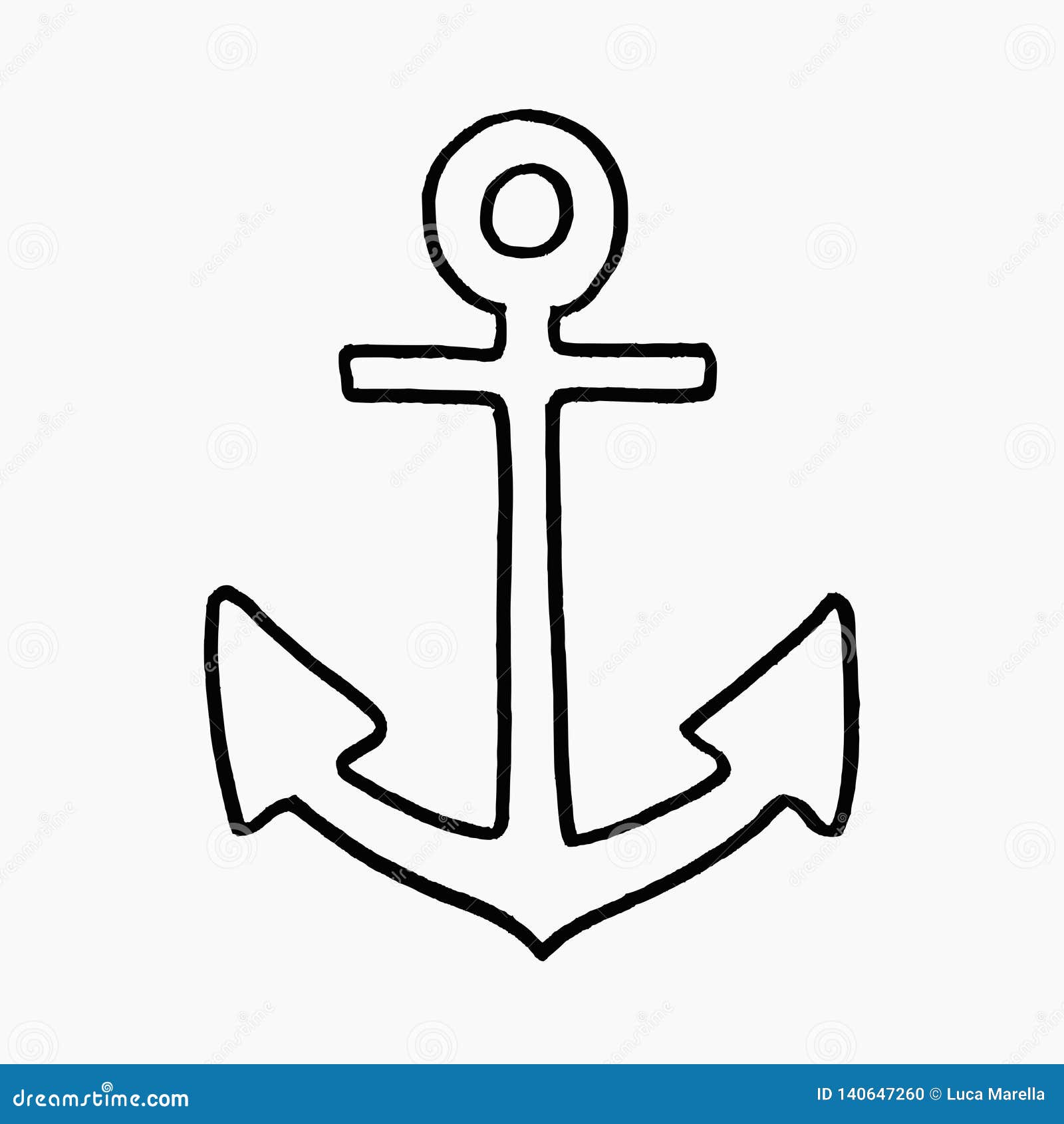 Hand Drawn Vector Illustration Doodle of an Anchor Icon Stock Vector