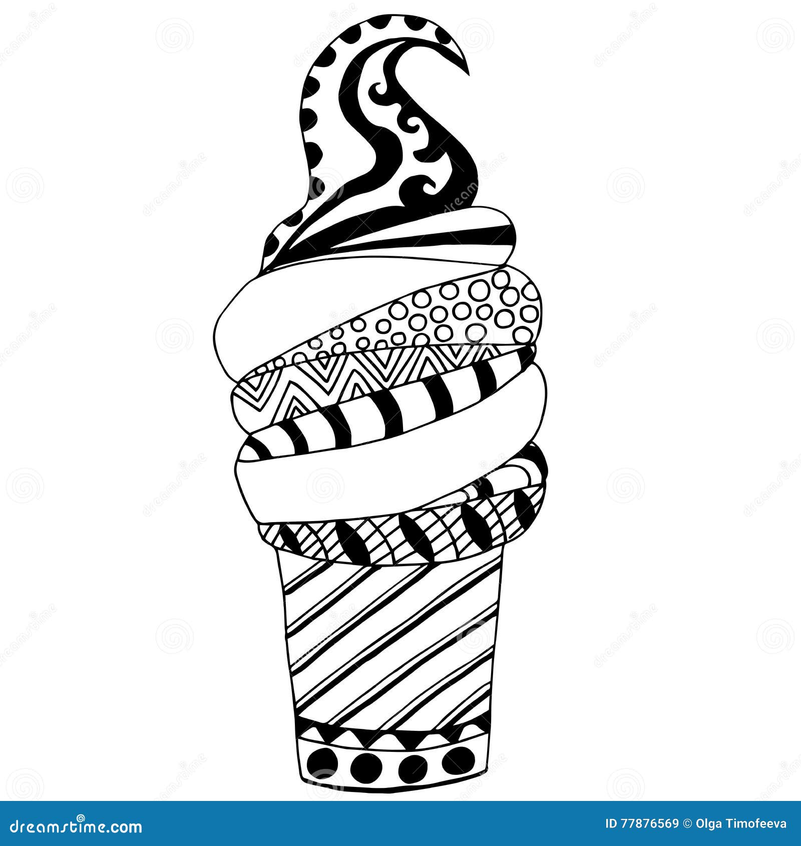 High Quality Ice Cream for Coloring with Many Elements Stock Vector ...