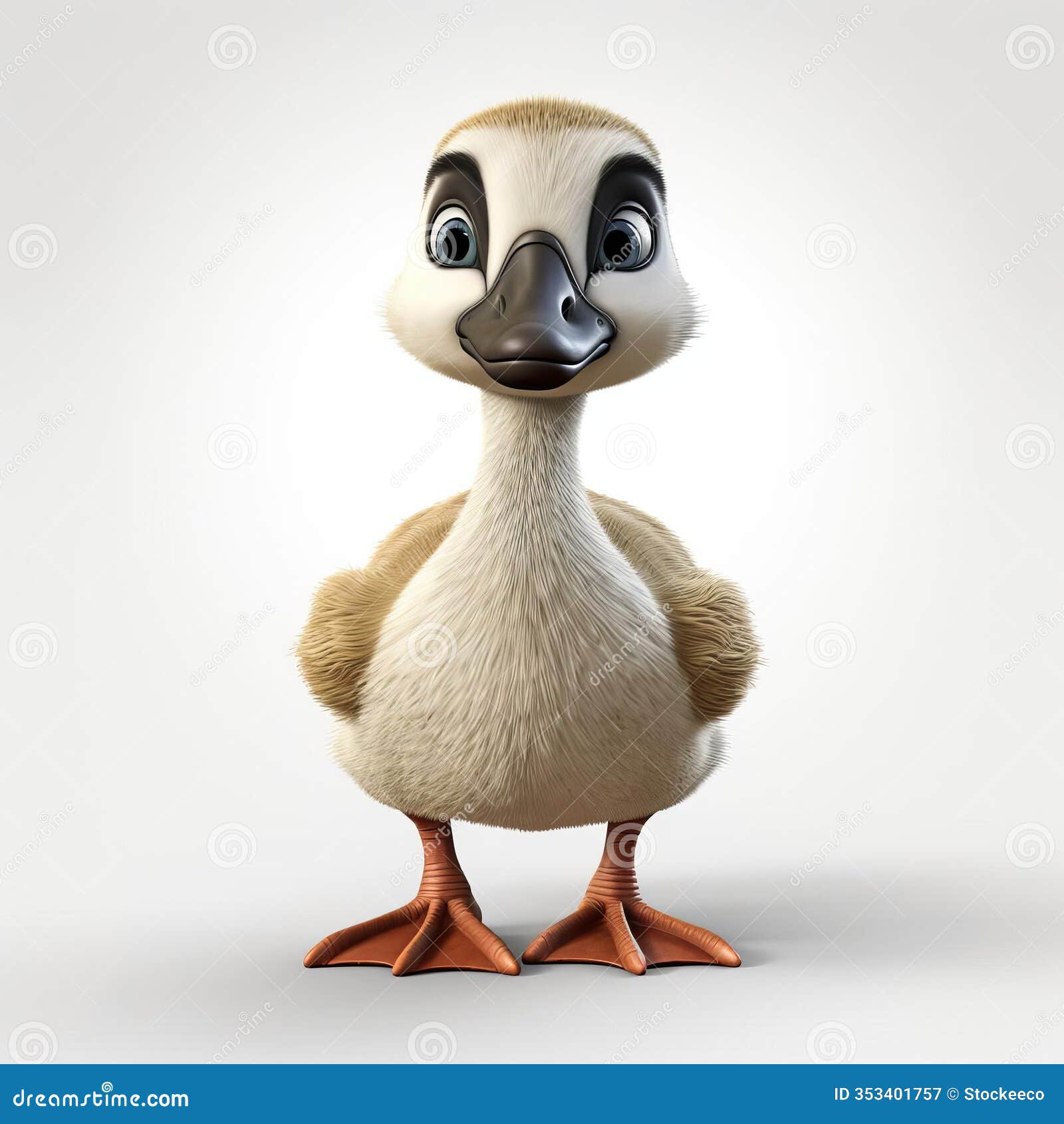 high-quality little cute canada goose 3d model front view