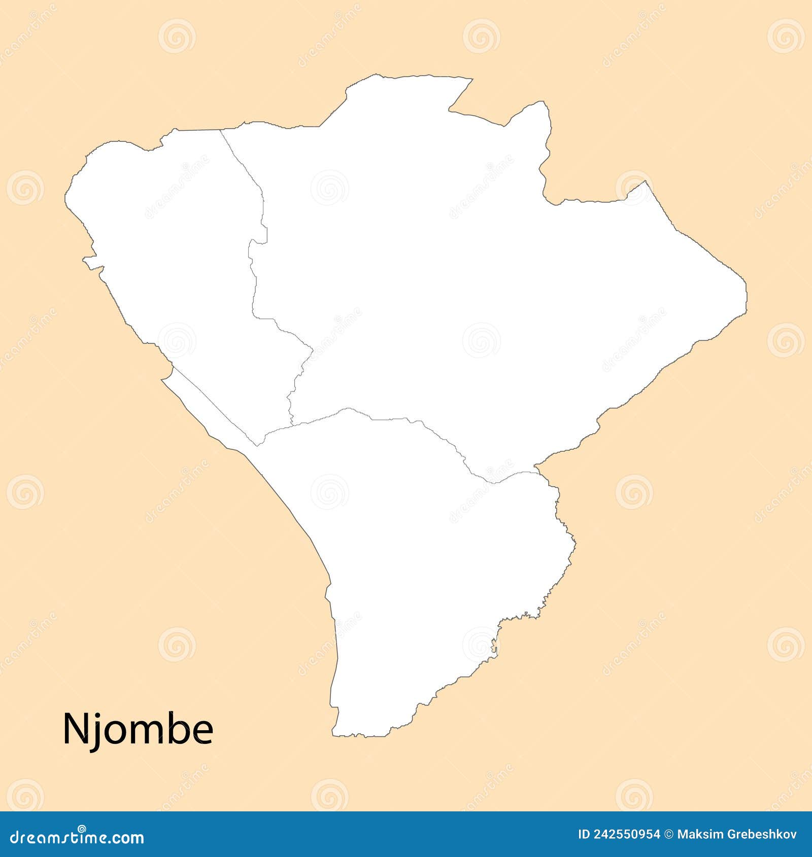 high quality map of njombe is a region of tanzania