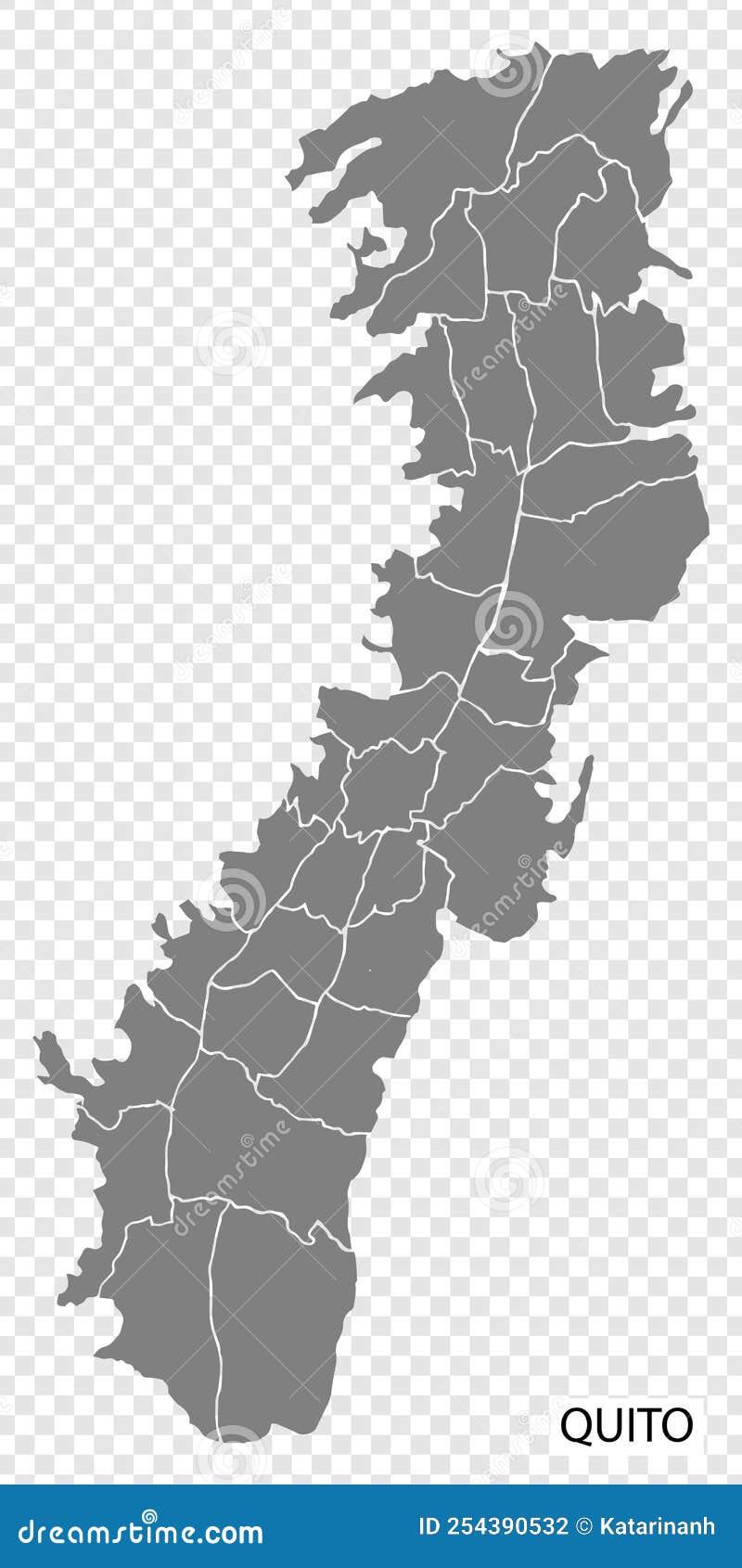 High Quality Map of Quito is a City of Ecuador, with Borders of the