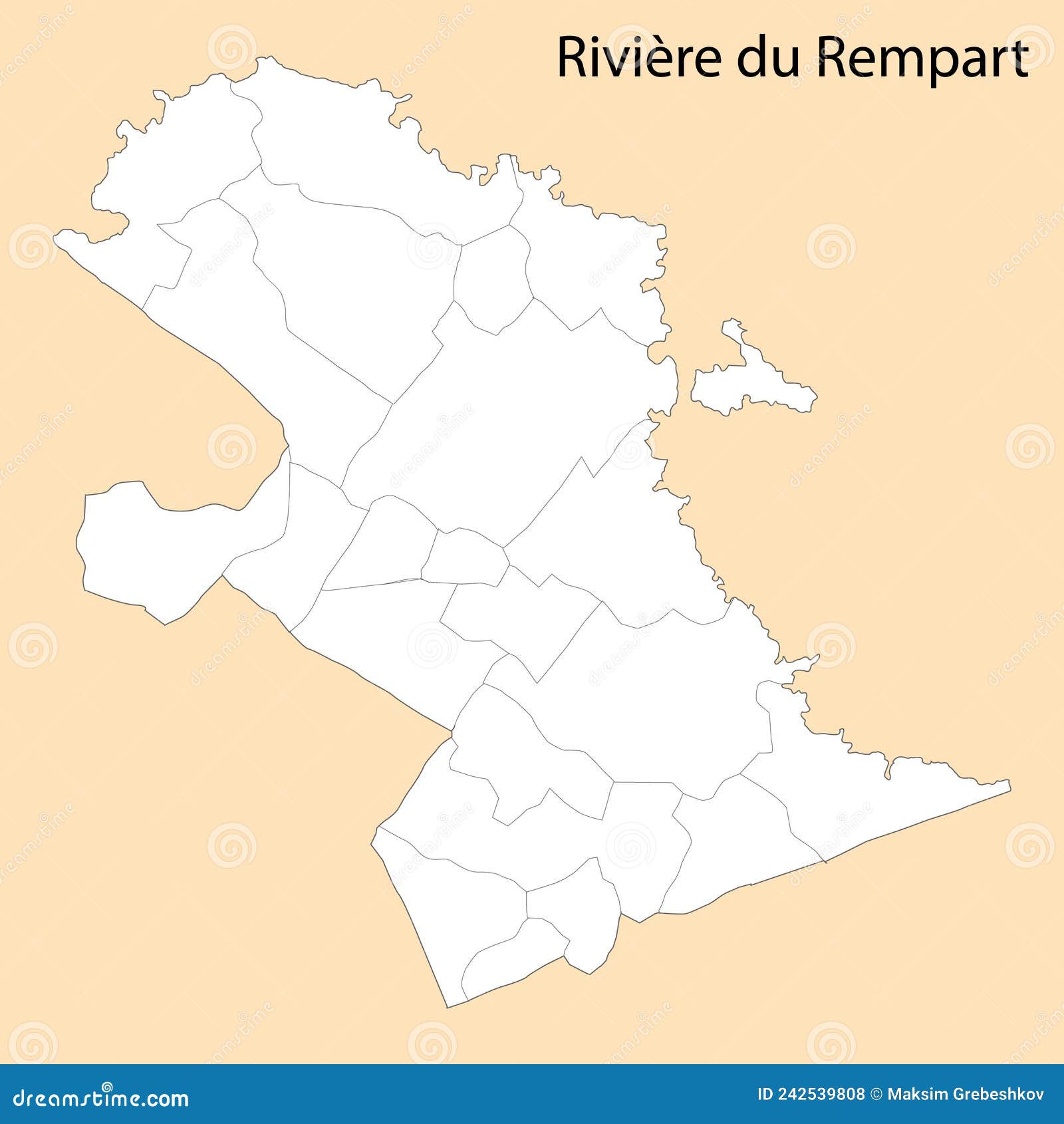 High Quality Map of Riviere Du Rempart is a Region of Mauritius Stock