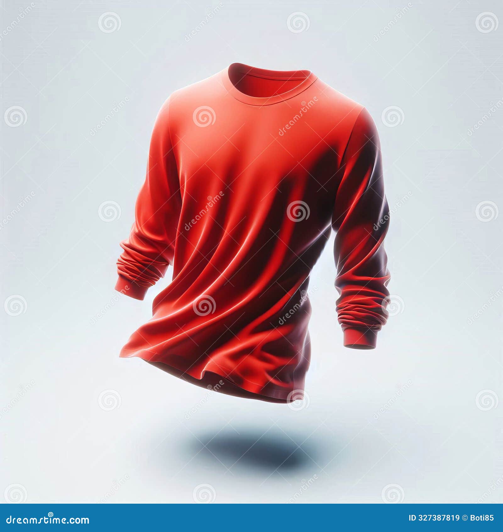 a high-quality mockup of a floating, long-sleeved men's shirt in various colors, ideal for ecommerce, fashion 