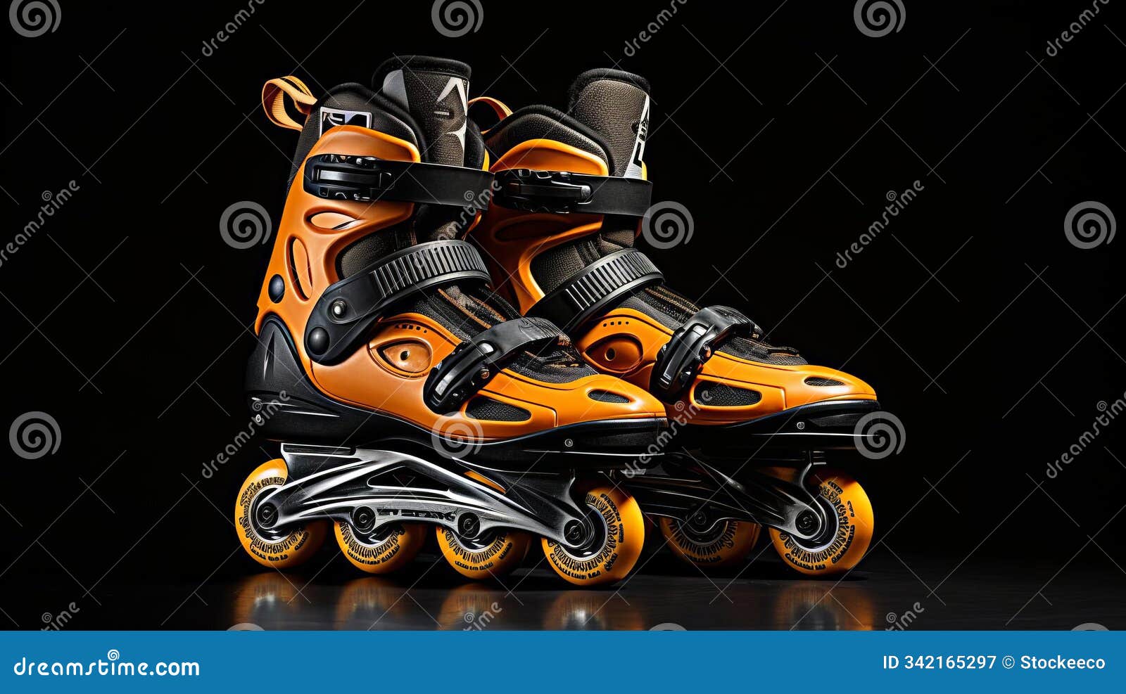 high-quality photography of skates on solid color background
