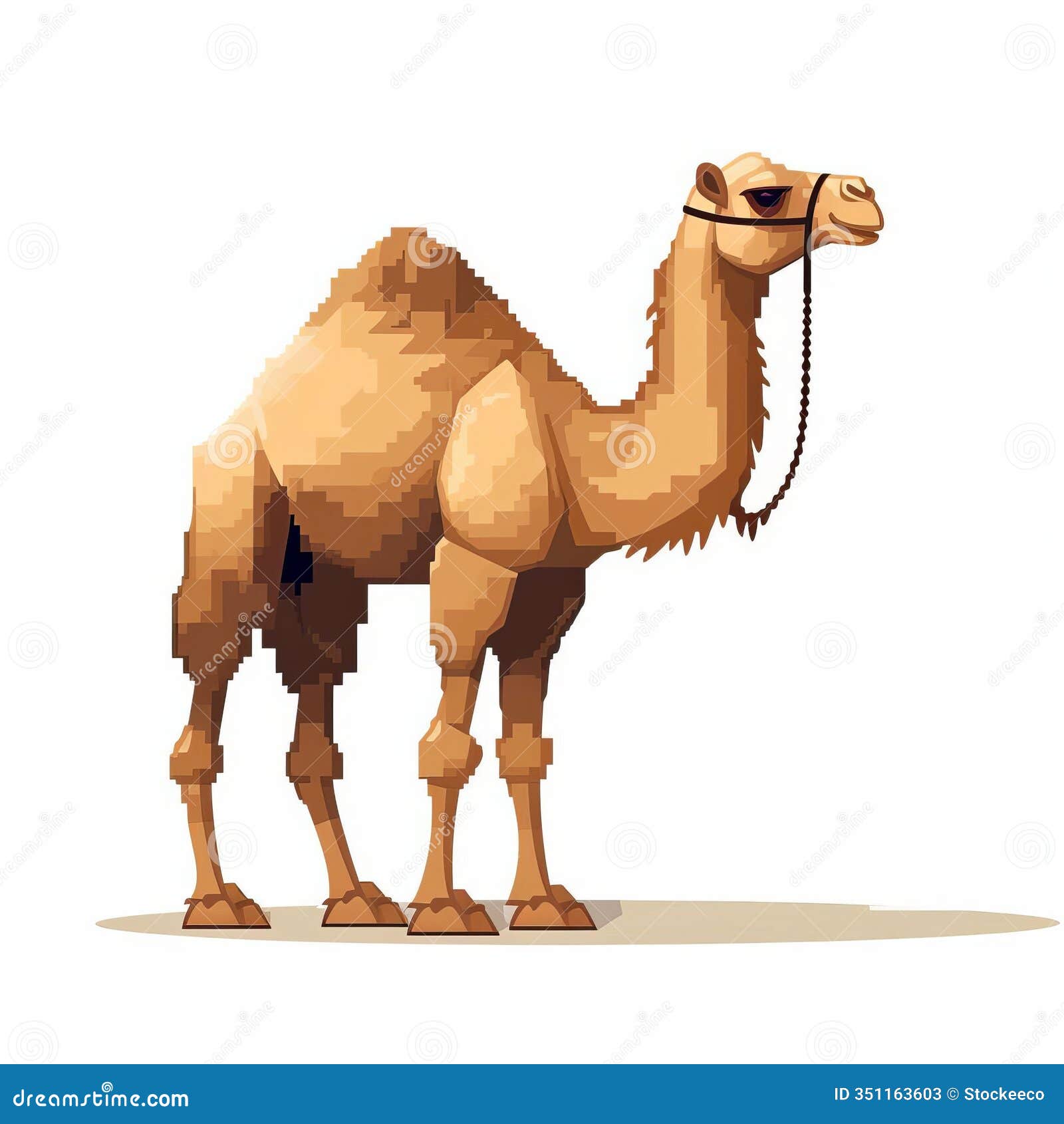 high-quality pixel art of a full body camel 