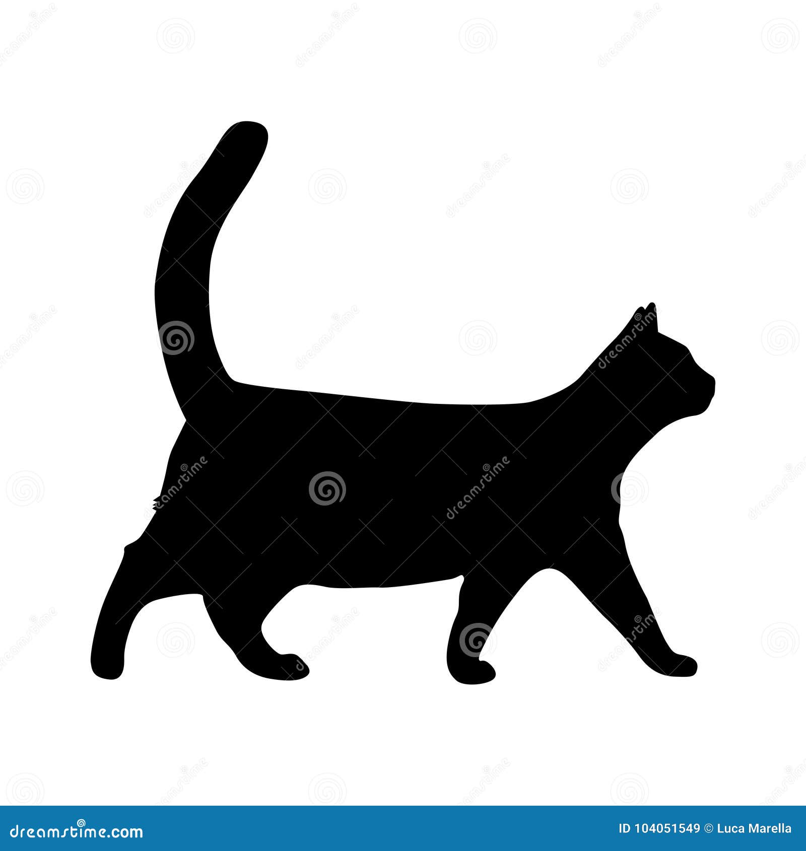 high quality silhouette of a cat walking