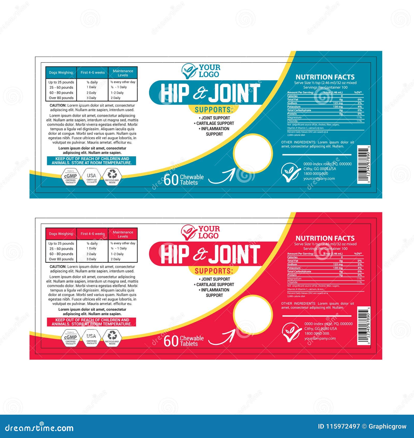 high quality supplement label template