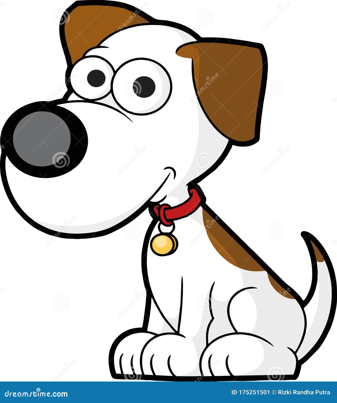 High Quality Vector Animated Cute Dog in White Brown Body Stock Vector -  Illustration of body, design: 175251501