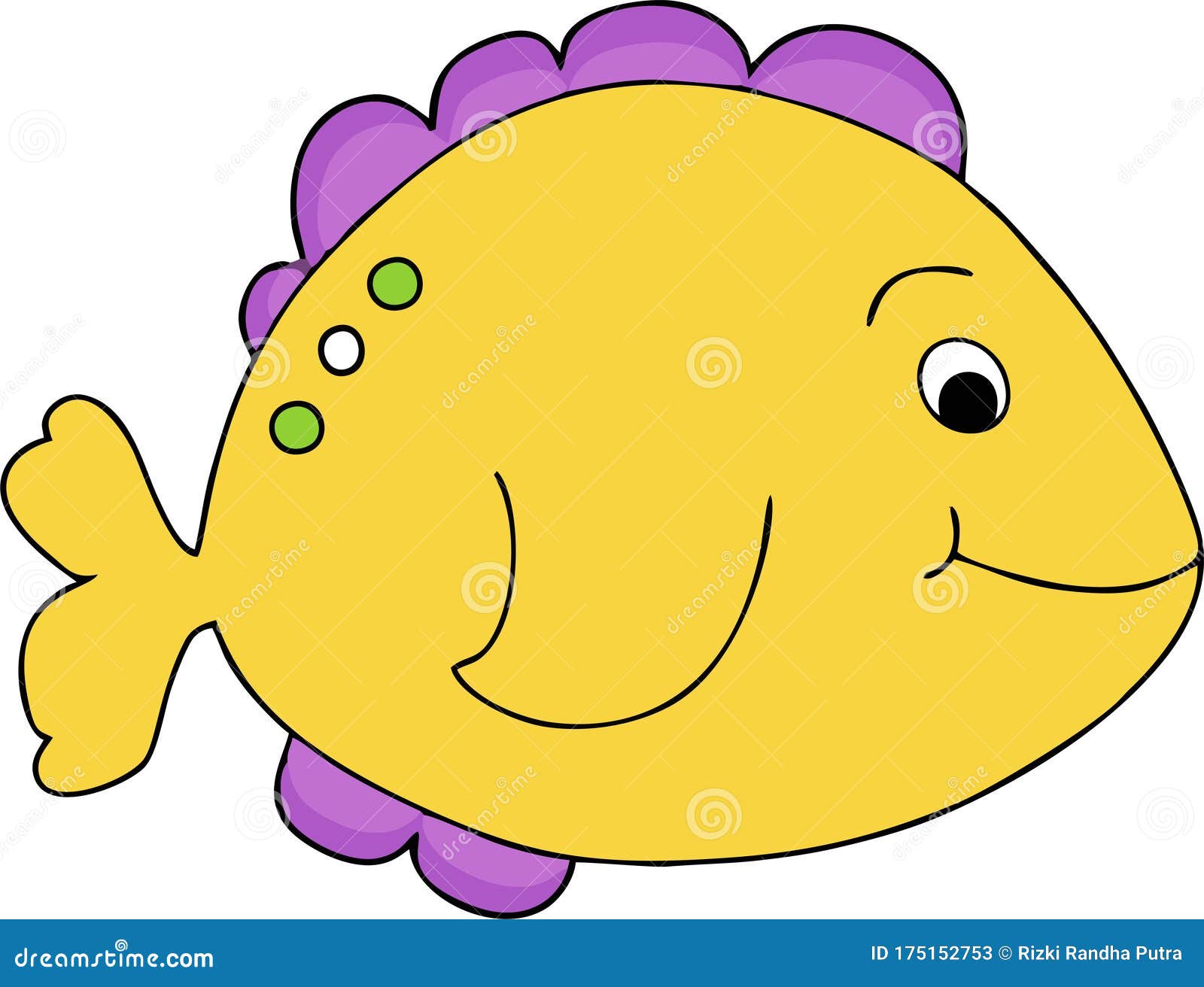 High Quality Vector Animated Yellow Fish Stock Vector - Illustration of cute,  design: 175152753