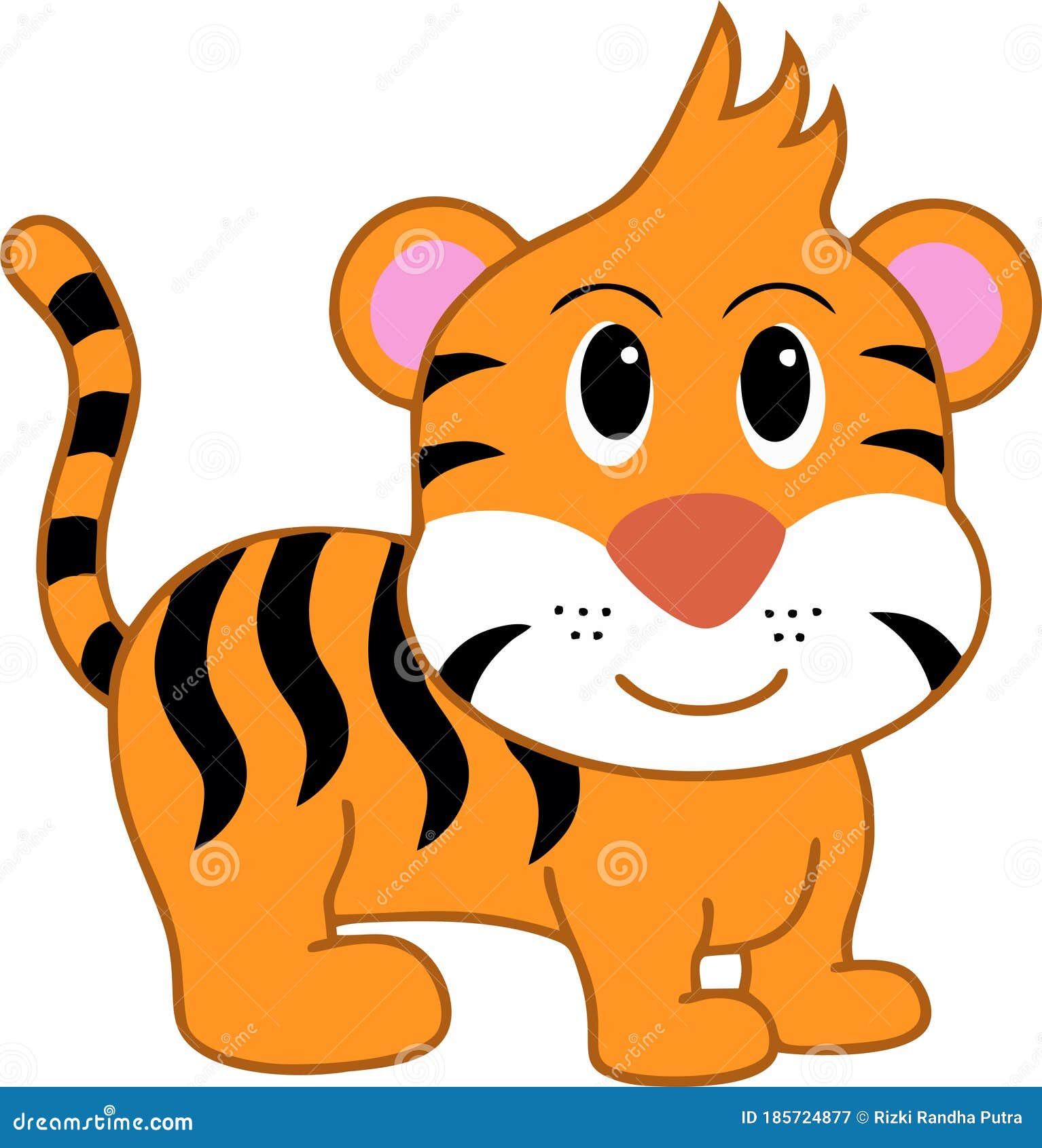 High Quality Vector Animation of a Small and Very Cute Tiger Stock Vector -  Illustration of material, high: 185724877