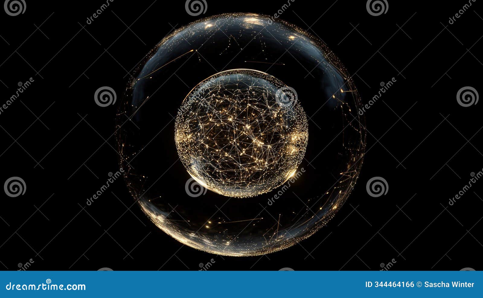 this high-resolution, 3d-rendered image features a simple, yet striking network circle with no center. generative ai