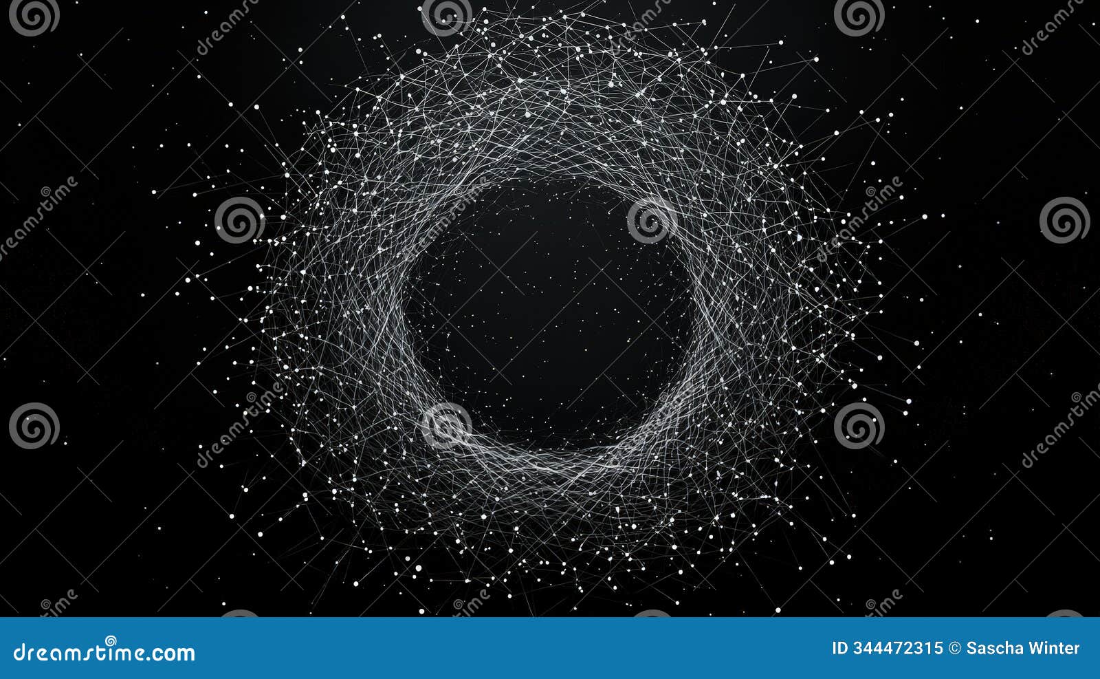 abstract network circle with no center. generative ai