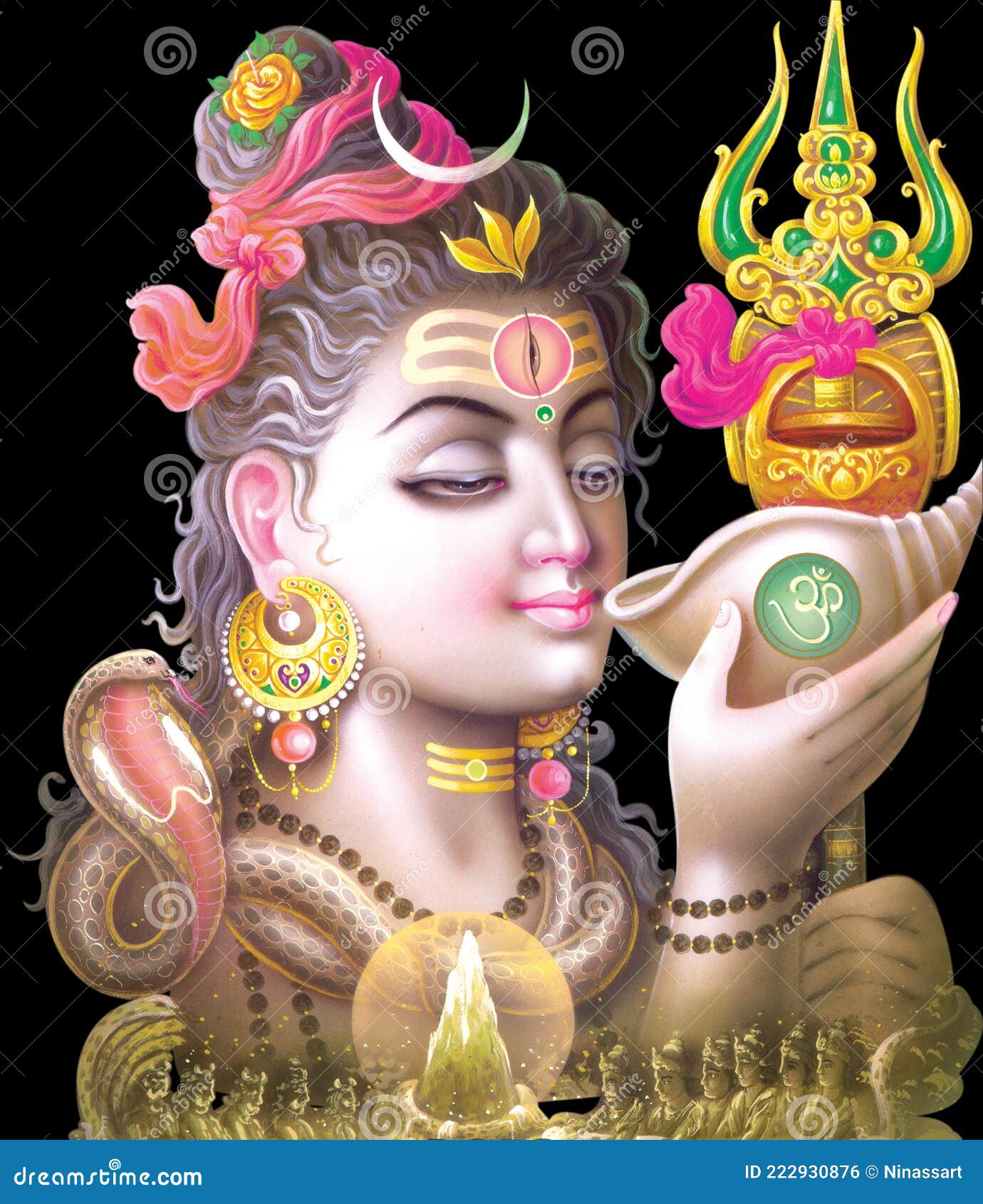 Hindu God Shiva Digital Painting Stock Illustration - Illustration of  mahashivratri, festival: 222930876