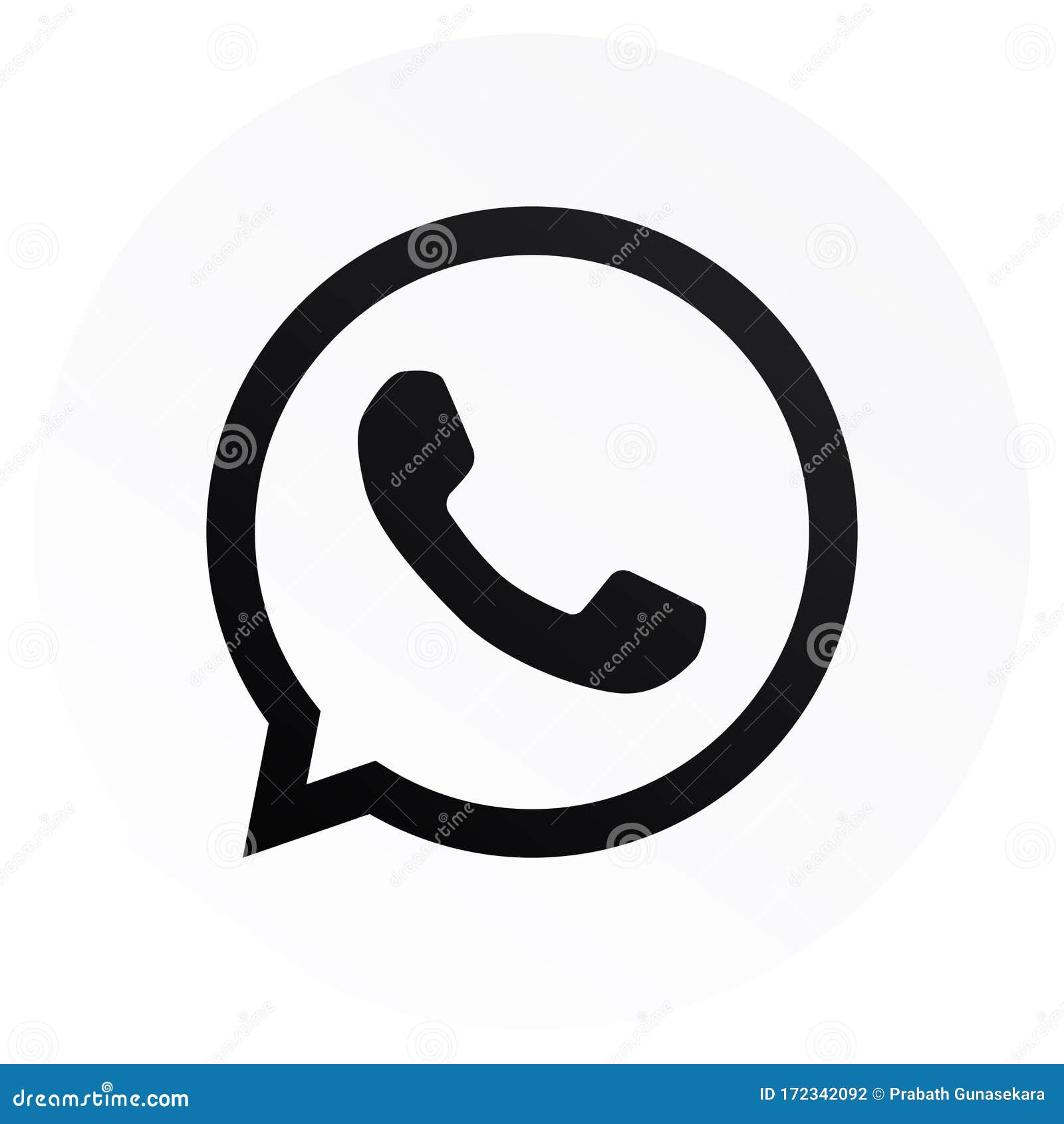 Black Whatsapp Logo For Web And App Ui. Cartoon Vector | CartoonDealer ...