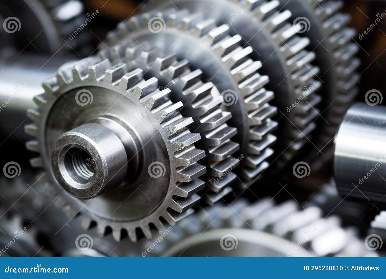High Resolution Image of Metal Lathe Gears Stock Photo Image of