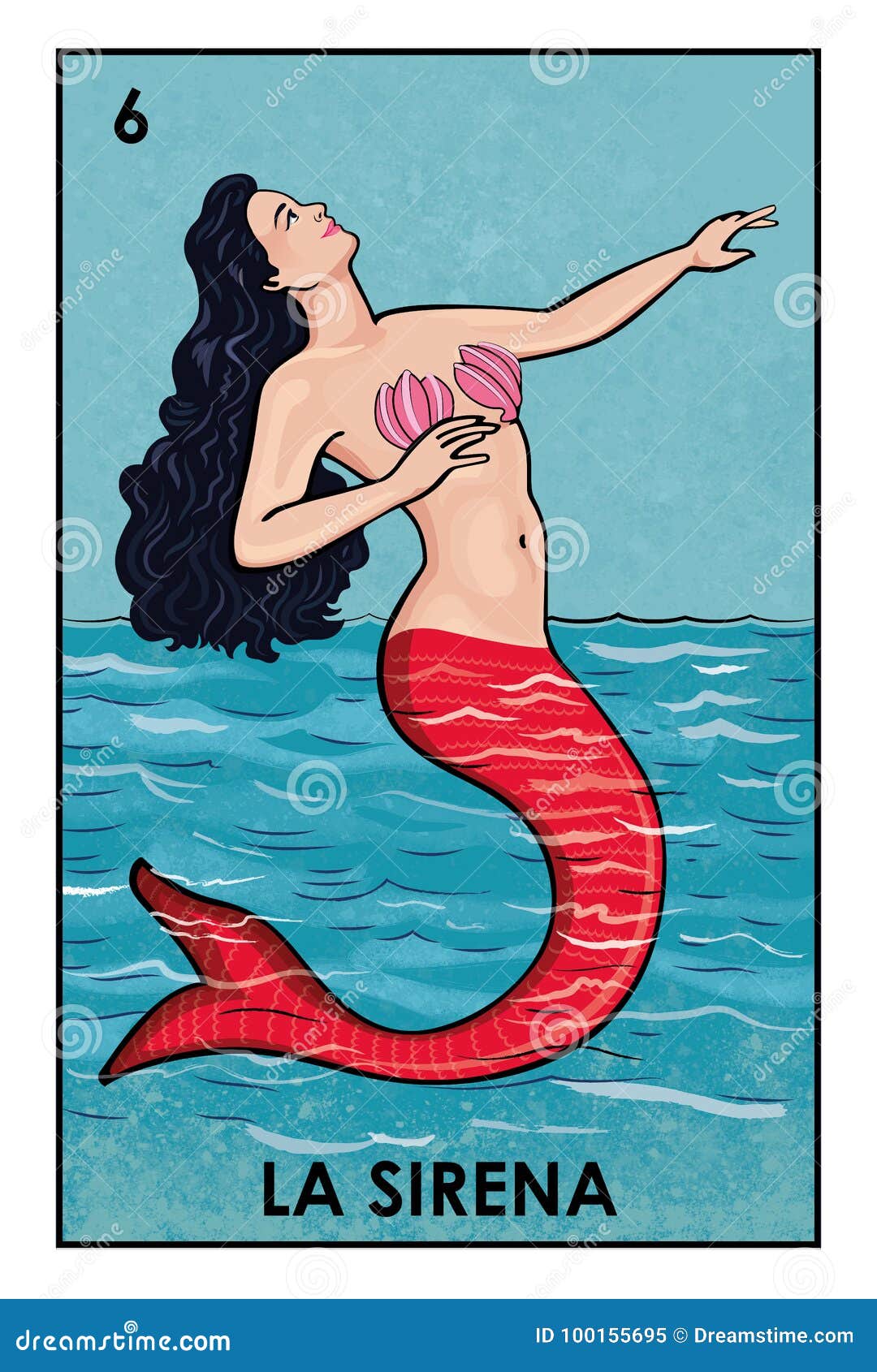 https://thumbs.dreamstime.com/z/high-resolution-image-mexican-lottery-character-la-sirena-illustration-black-haired-mermaid-red-tale-pink-sea-shells-100155695.jpg