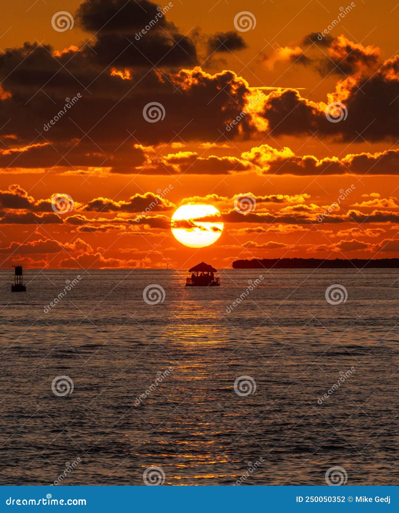 High Resolution Photo of a Sunset in the Florida Keys. Stock Photo