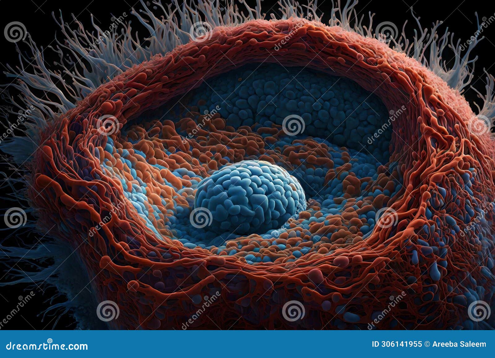 a high-resolution scan of a cell's endoplasmic