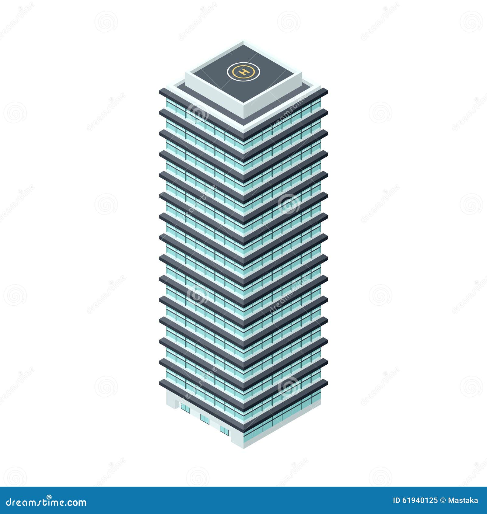 high-rise building in isometric projection