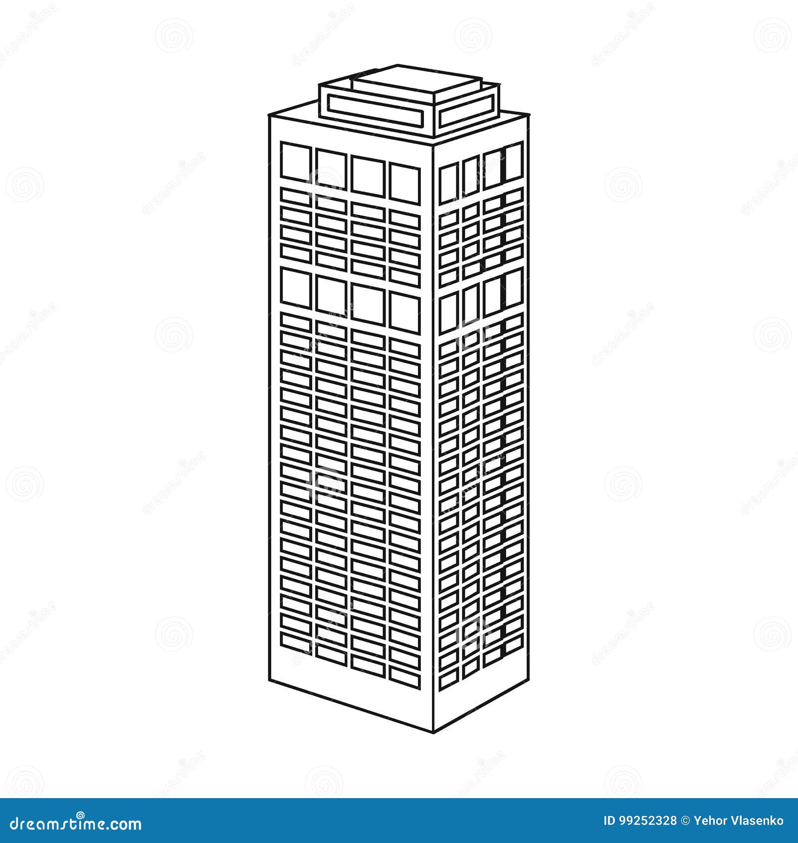 High-rise Building of a Skyscraper. Skyscraper in Vector Symbol Stock