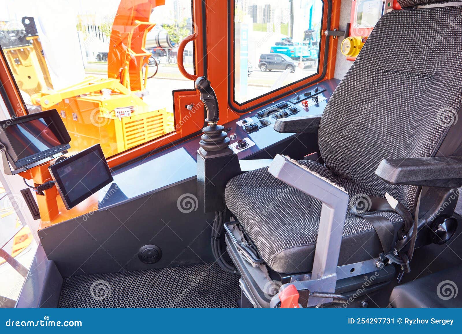 High Rise Crane Cabin Interior Stock Image Image of contractors