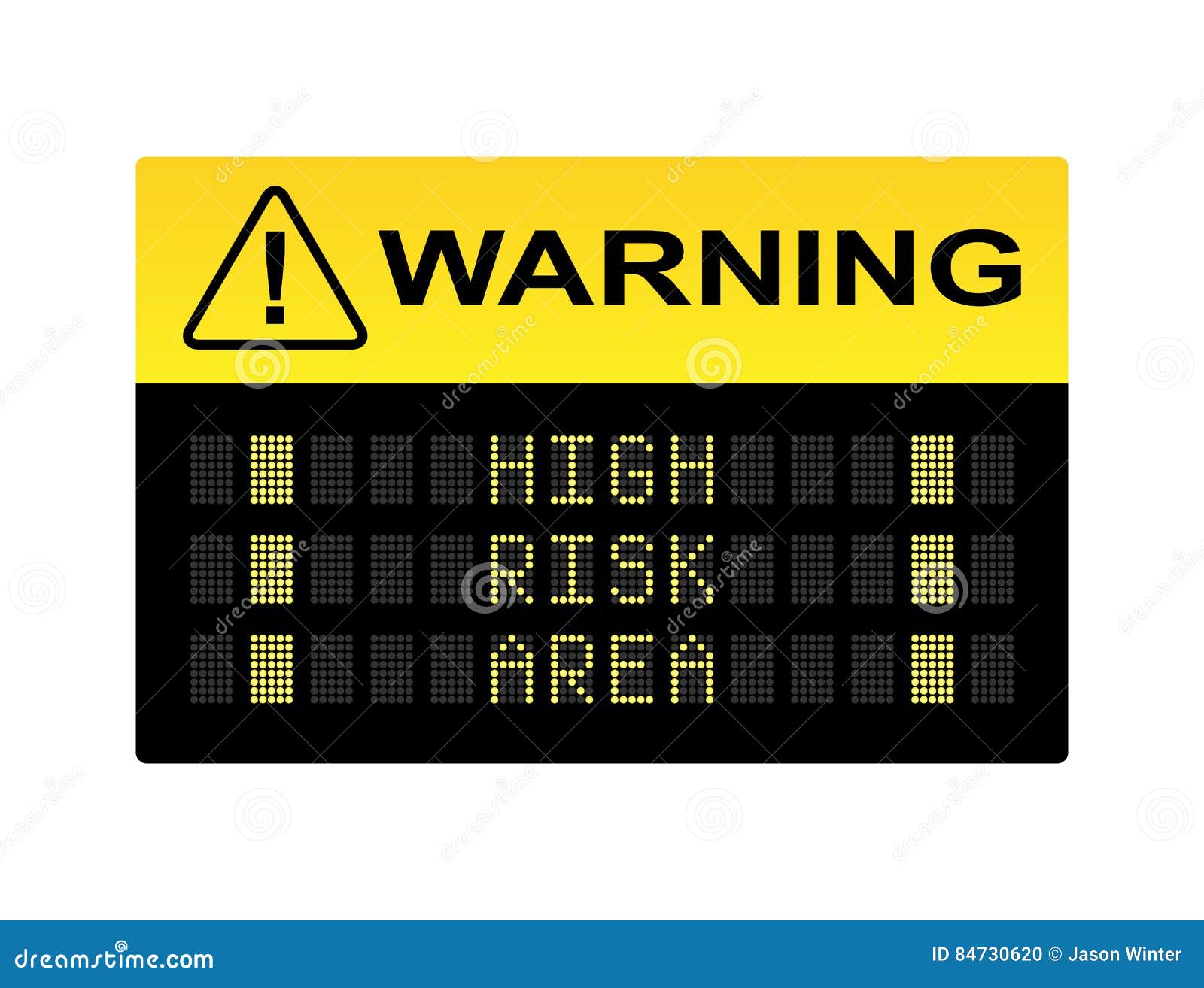 High Risk Area Sign stock vector. Illustration of hazard - 84730620