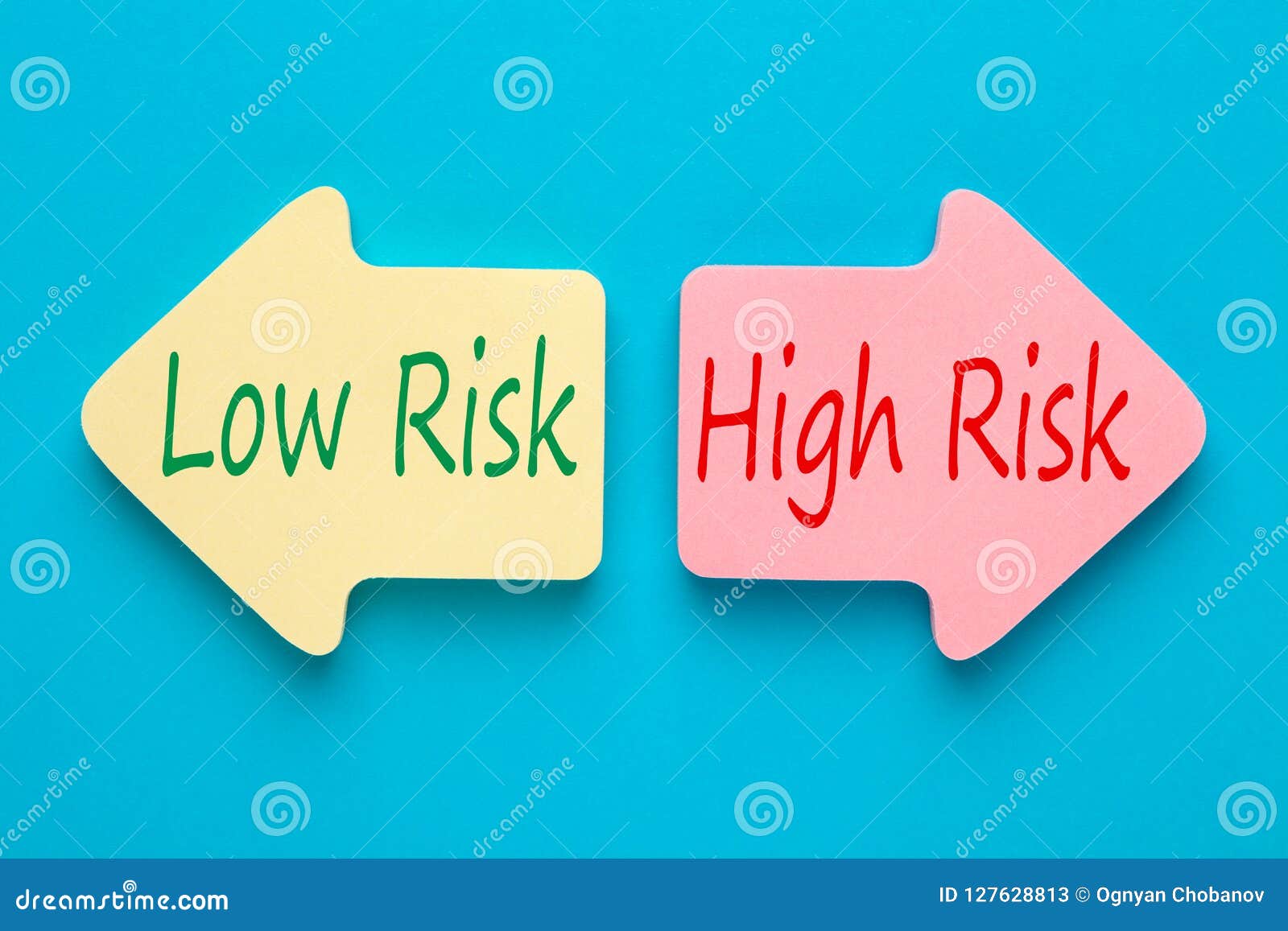 High Risk Low Risk stock image. Image of choice, plan - 127628813