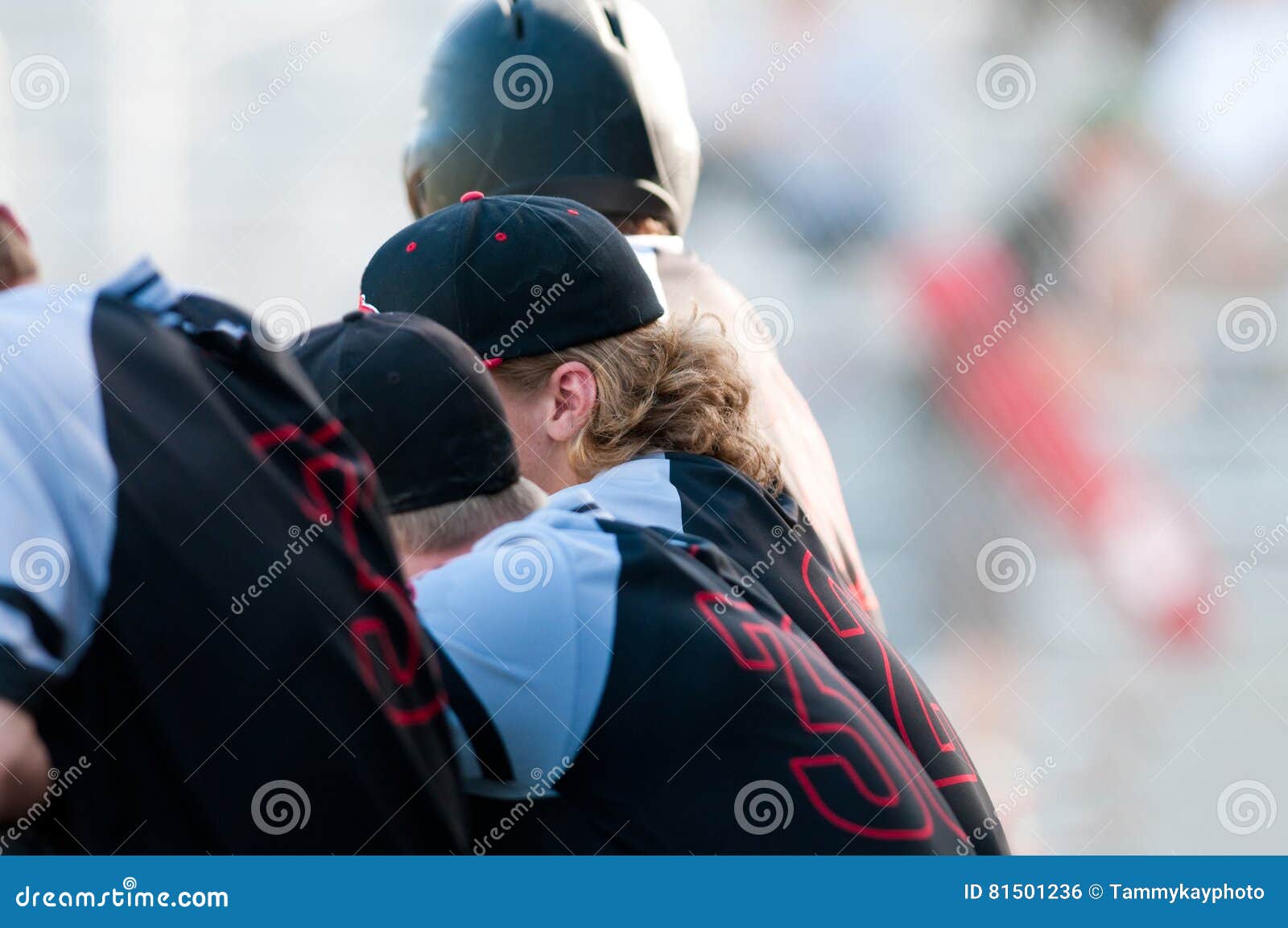 High School Baseball Team in Dugout. Stock Photo Image of team, sport
