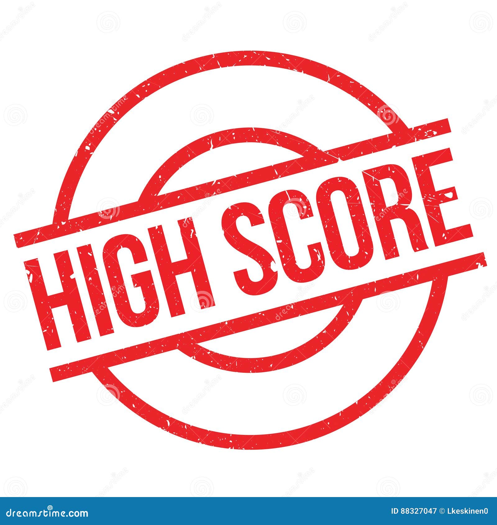 High Score rubber stamp. Grunge design with dust scratches. Effects can be easily removed for a clean, crisp look. Color is easily changed.