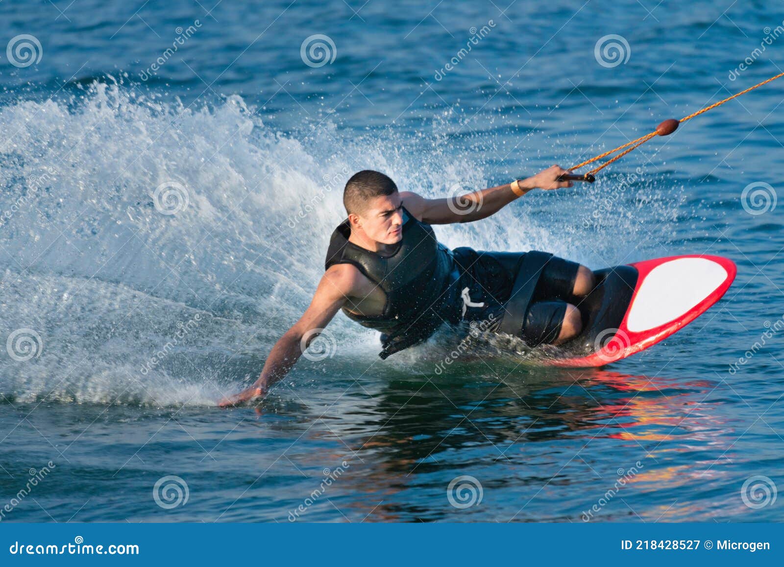 High speed kneeboarding stock image. Image of life, color 218428527