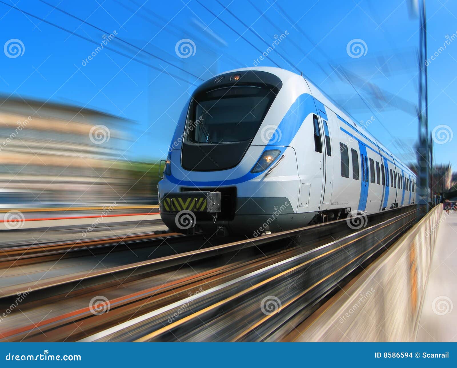 high-speed train in motion