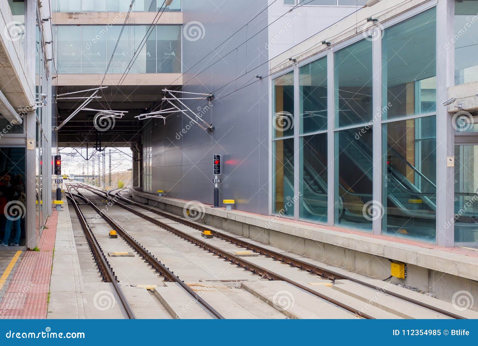 high speed train railway platform station in spain