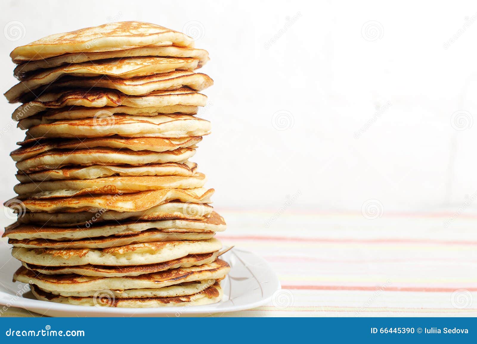 High Stack of Pancakes . Breakfast for the Whole Family Stock Photo ...