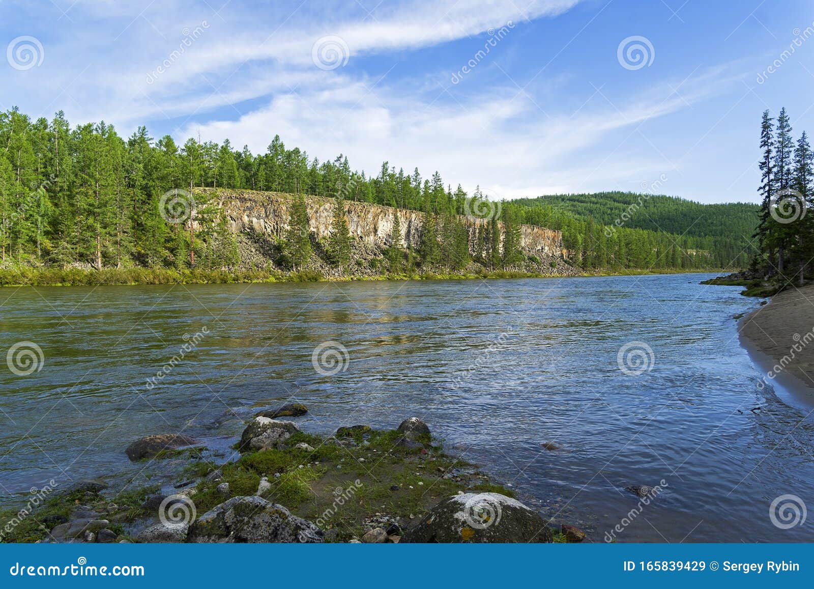 High Steep Rocky Riverbank Siberia Stock Image Image Of Stone