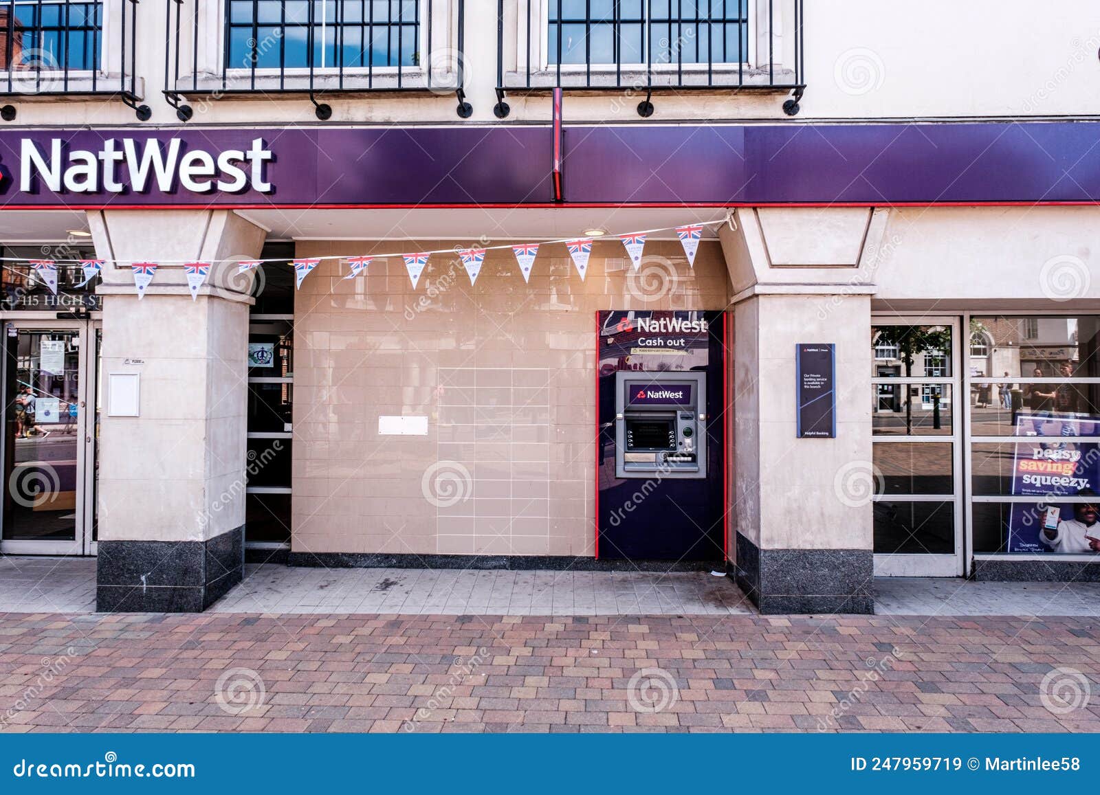 Branch Of A Natwest Bank And With Cash Machines On Park Row In Leeds