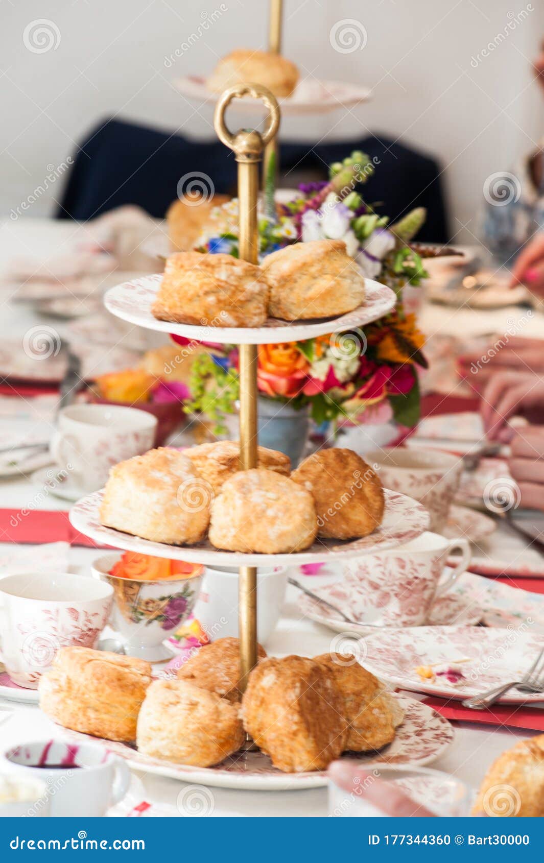 Hightea plate with food stock photo. Image of holiday 177344360