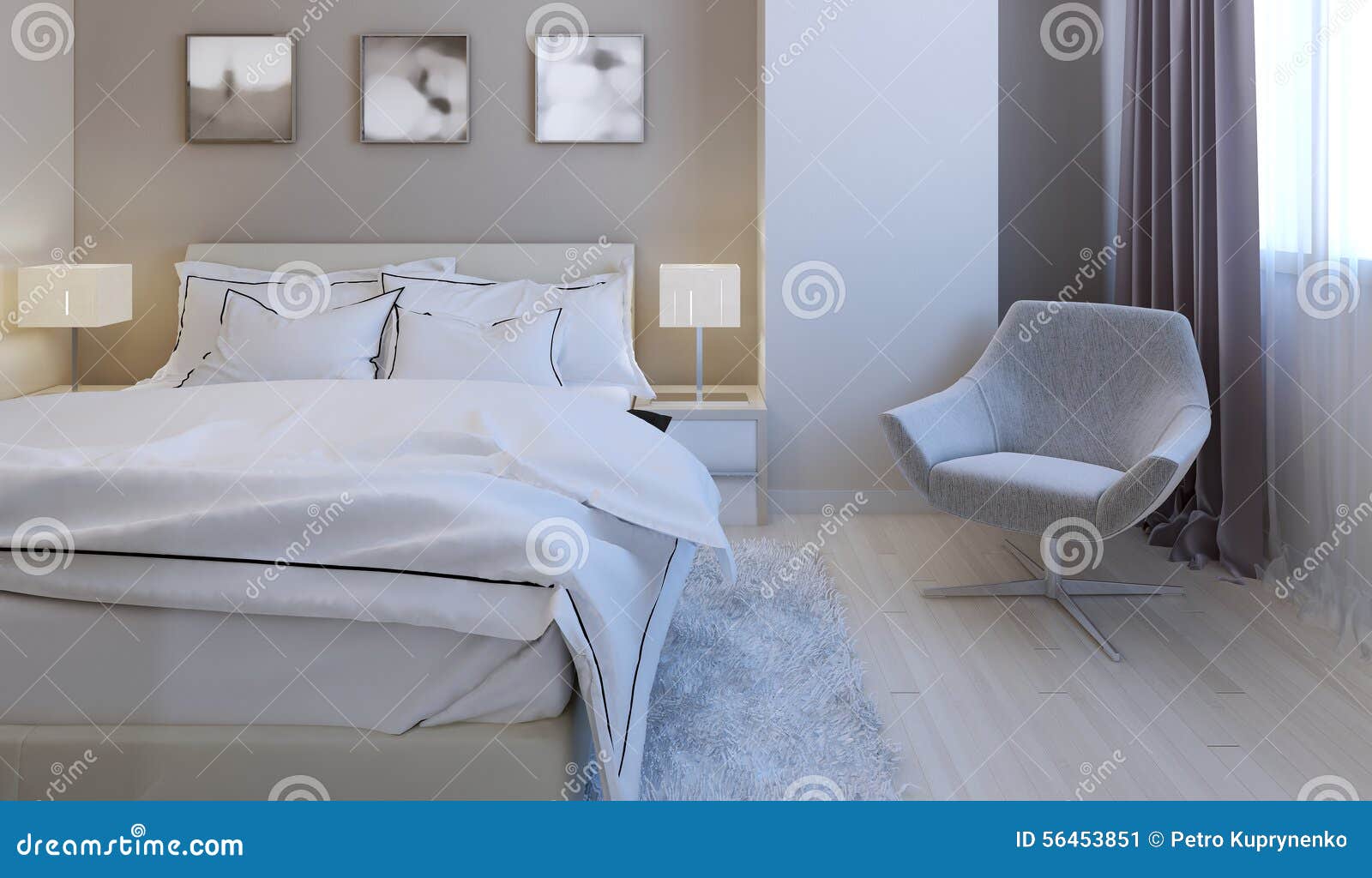 Hightech bedroom design stock image. Image of bright 56453851