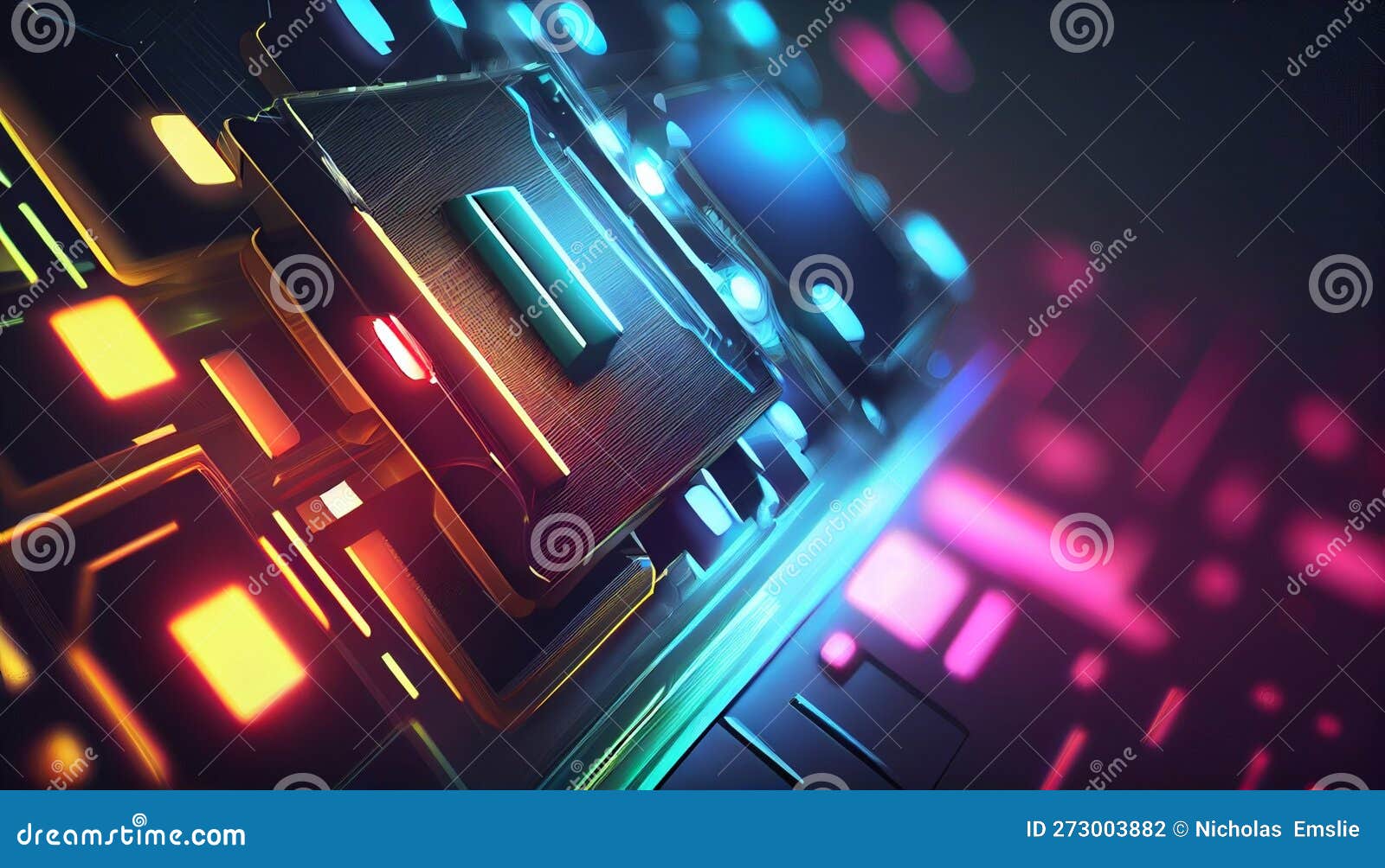 High Tech Digital Background Wallpaper Stock Illustration