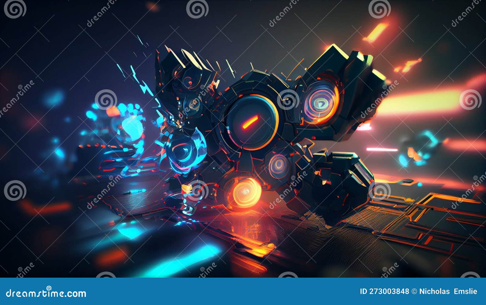 High Tech Digital Background Wallpaper Stock Illustration