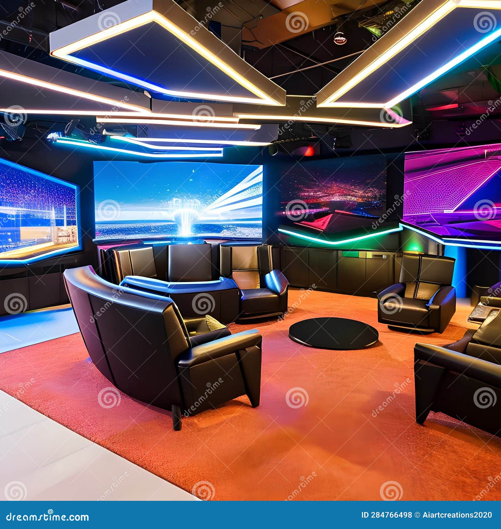 A Hightech Gaming Lounge with Immersive Virtual Reality Setups, Motion