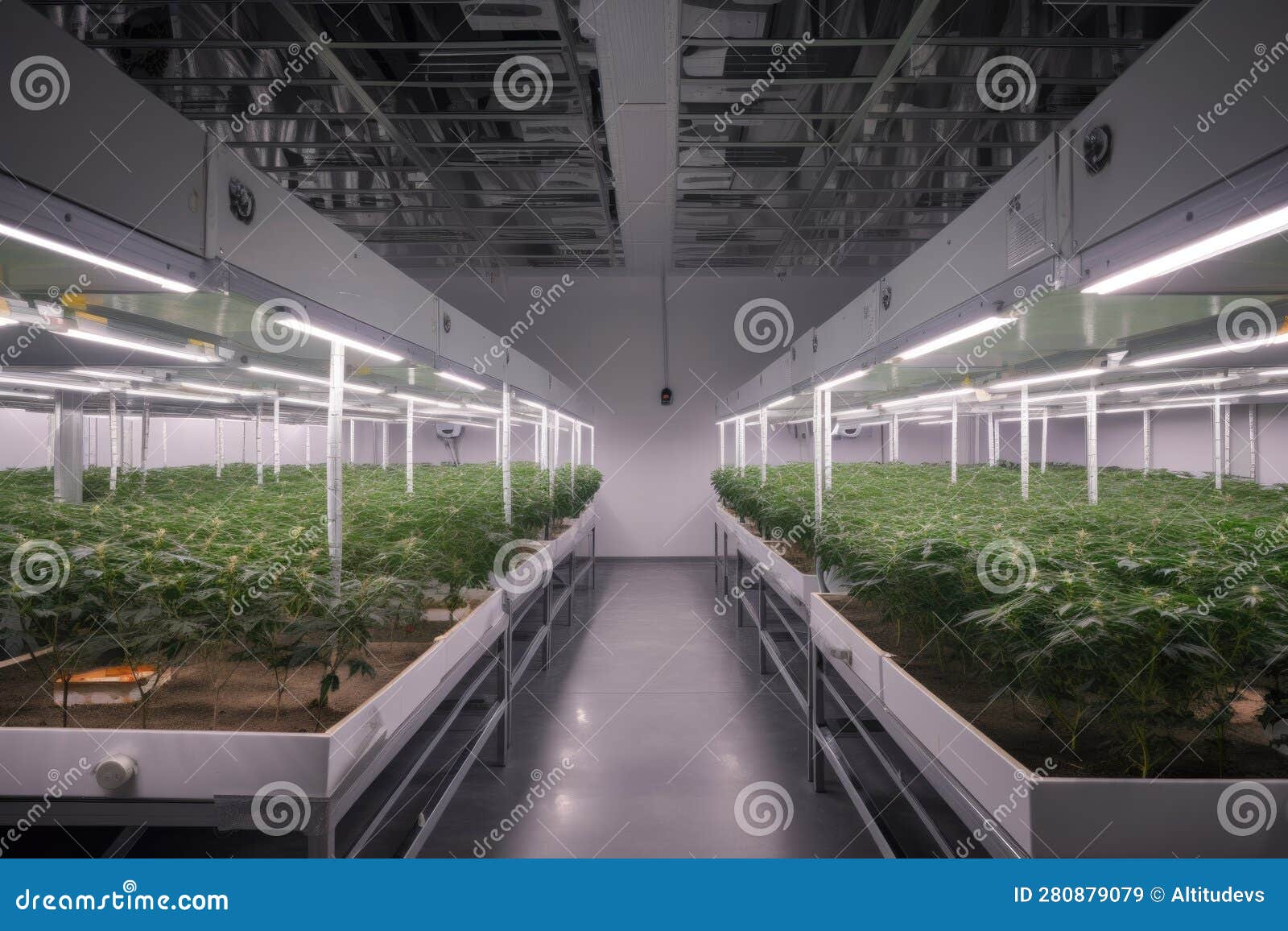 Hightech Grow Room with Automated Lighting and Ventilation Systems