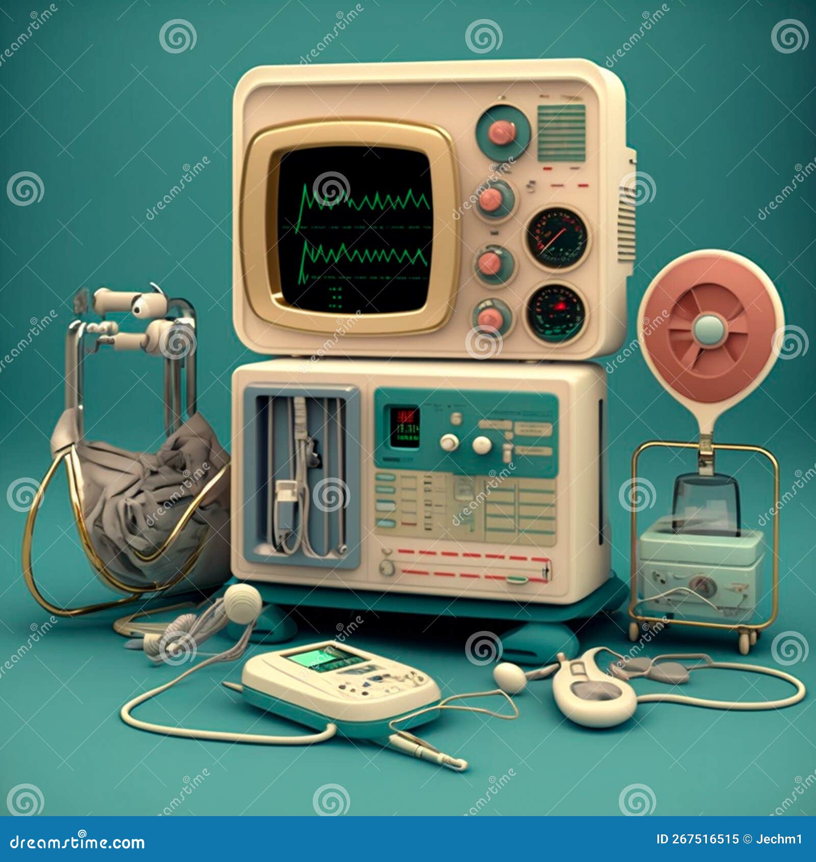 Hightech Medical Equipment GENERATIVE AI, GENERATIVE, AI Stock Illustration Illustration of