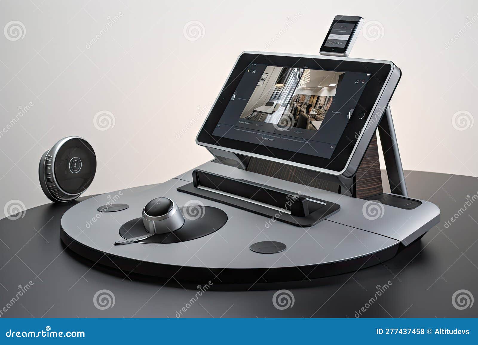 Hightech Video Conferencing System, Featuring Sleek Tablet with Touch