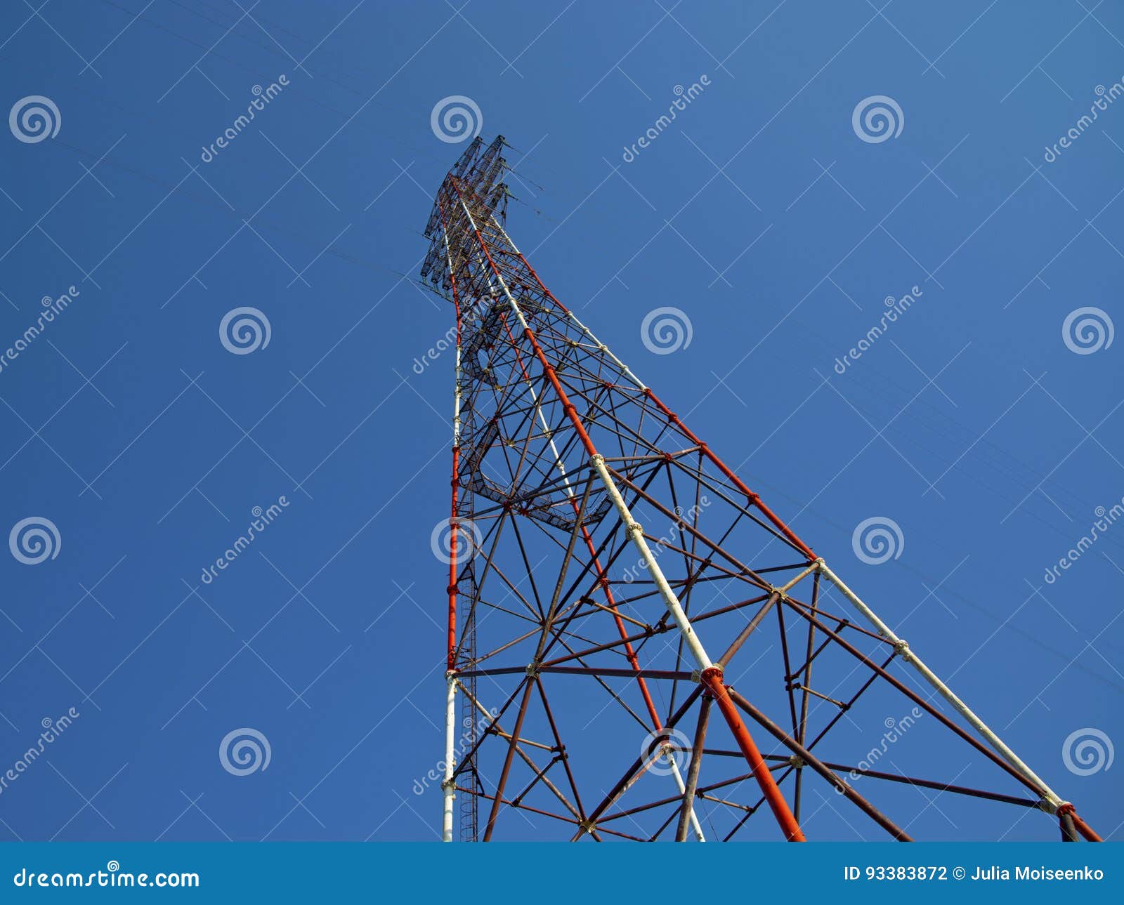 High Television Antenna on a Background of the Blue Sky Stock Photo Image of clear
