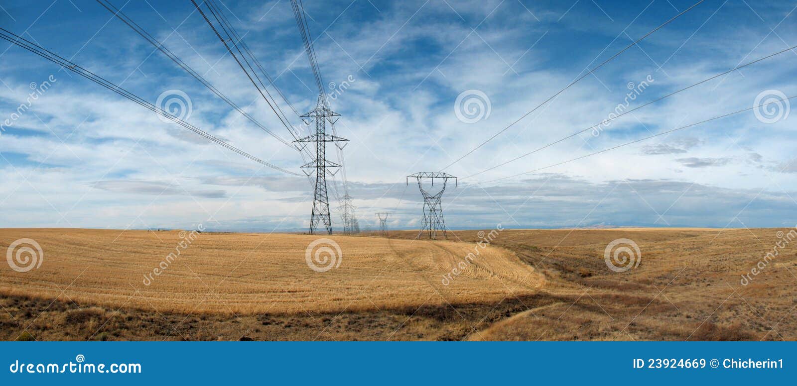 high tension power lines and towers