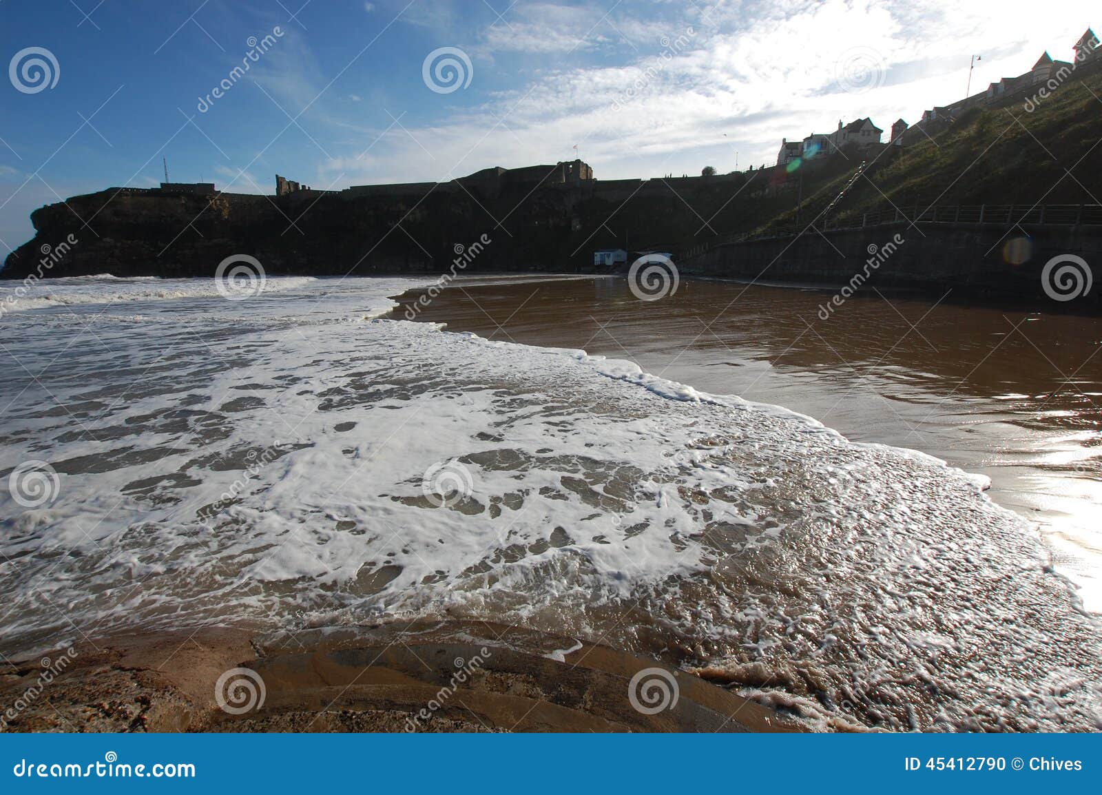 High Tide at King Edwards Bay Tynemouth Stock Photo Image of edwards