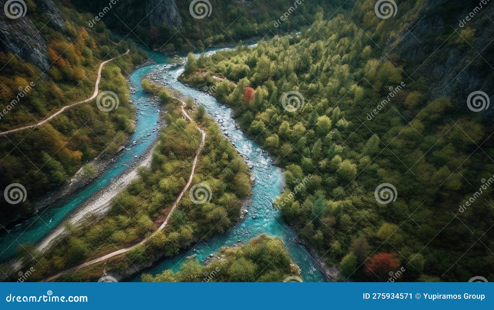 High Up, Above the Mountain Range Beauty Generated by AI Stock