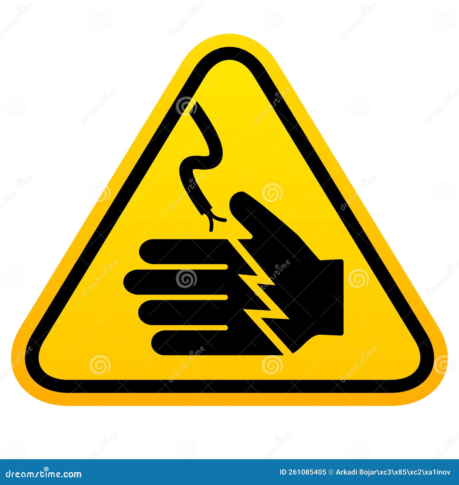 High Voltage Cable Warning Sign, Electric Shock Risk Stock Vector