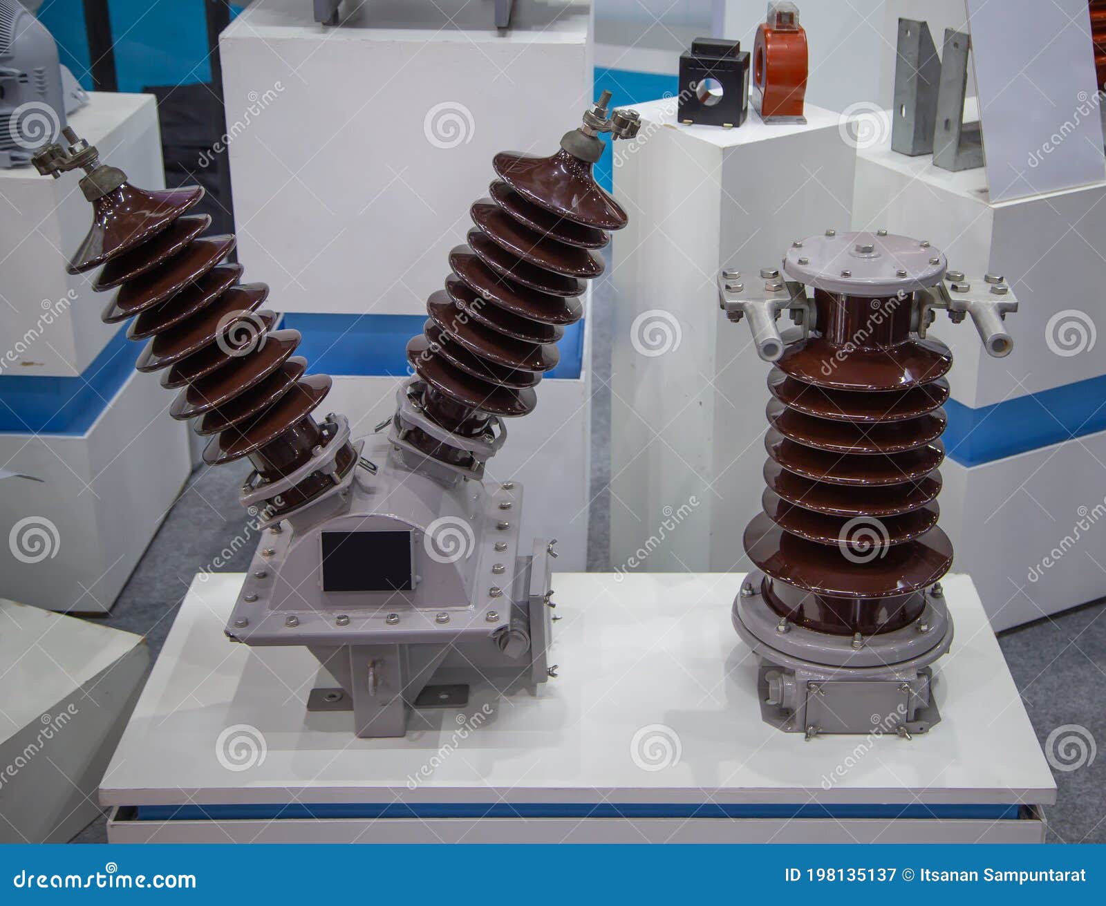 High Voltage and Current Transformer Stock Image - Image of cables