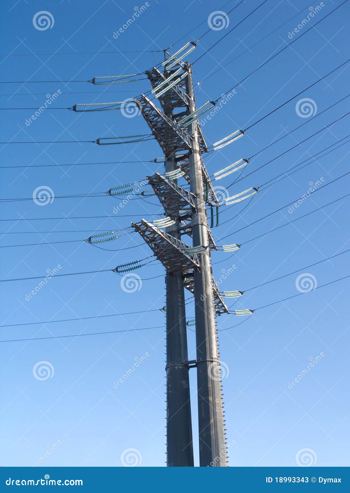 Highvoltage Power Line Metal Tower Stock Image Image of prop, line